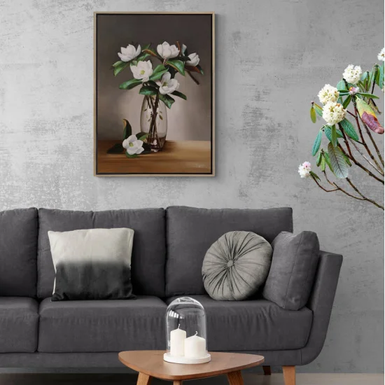 Magnolias in a Vase Made to Order Oil Painting