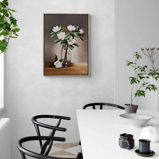 Magnolias in a Vase Made to Order Oil Painting