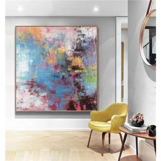 Renkli Modern Siparişe Özel Soyut Yağlı Boya Tablo