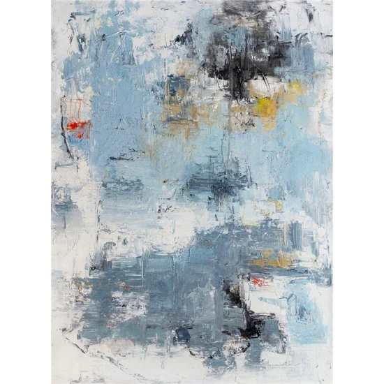 Mavi Beyaz Siparişe Özel Soyut Yağlı Boya Tablo