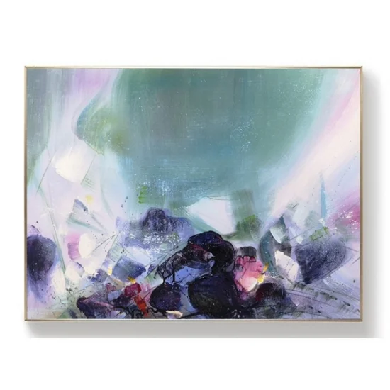 Mavi Pembe Modern Siparişe Özel Soyut Yağlı Boya Tablo