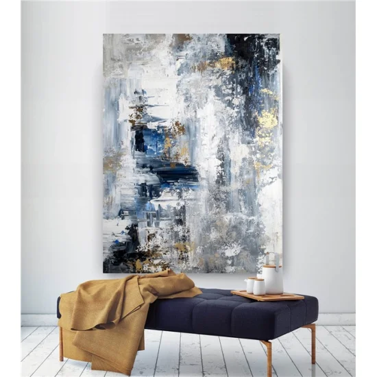 Gri Siparişe Özel Soyut Yağlı Boya Tablo