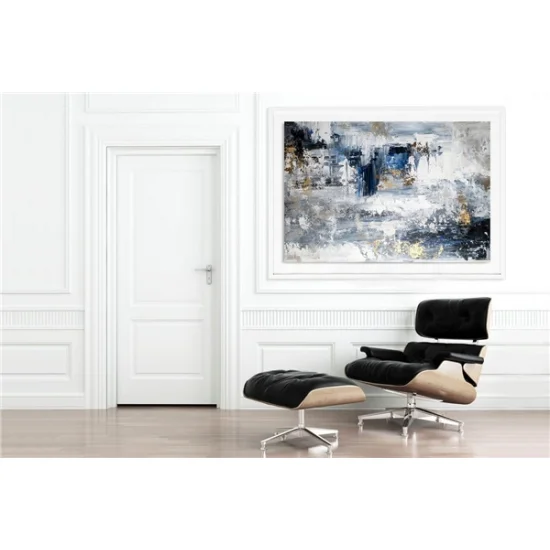 Gri Siparişe Özel Soyut Yağlı Boya Tablo