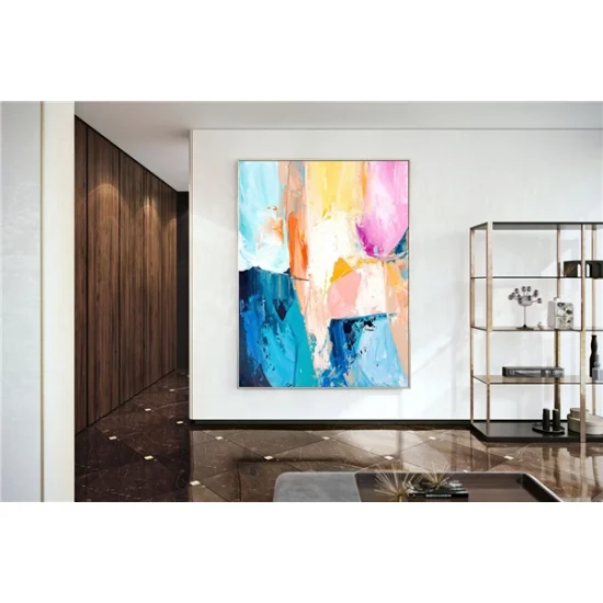 Modern Renkler Siparişe Özel Soyut Yağlı Boya Tablo