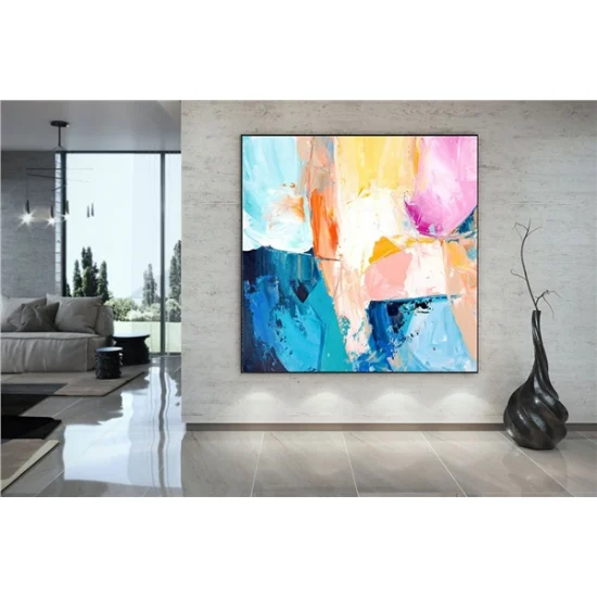 Modern Renkler Siparişe Özel Soyut Yağlı Boya Tablo