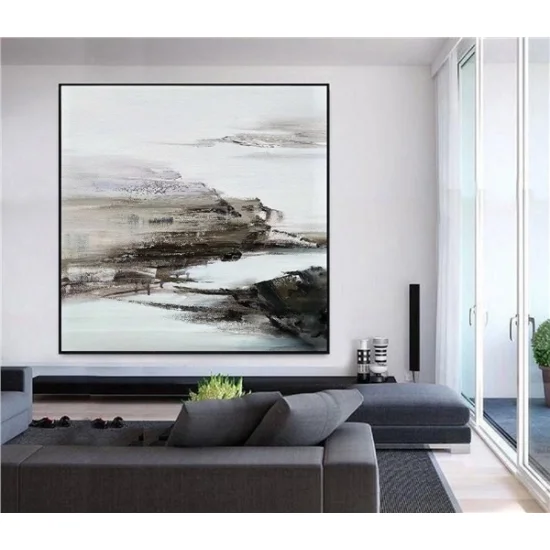 Gray White Custom Order Abstract Oil Painting
