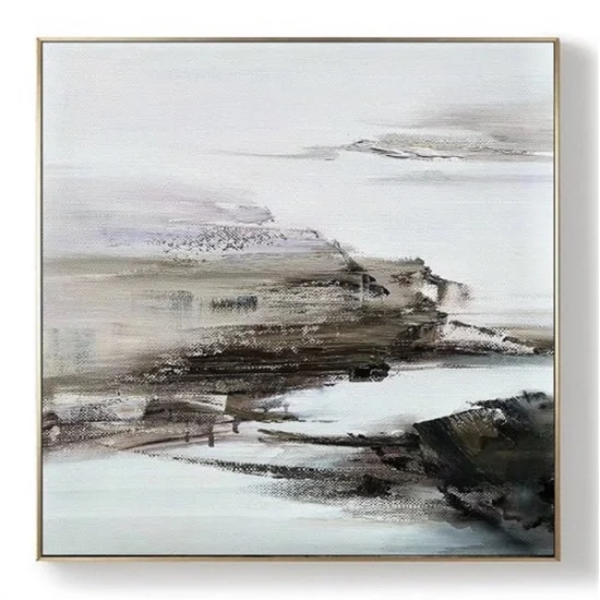 Gray White Custom Order Abstract Oil Painting