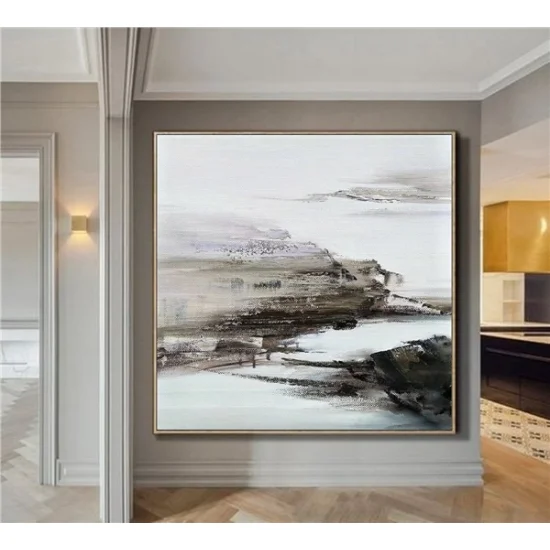 Gray White Custom Order Abstract Oil Painting