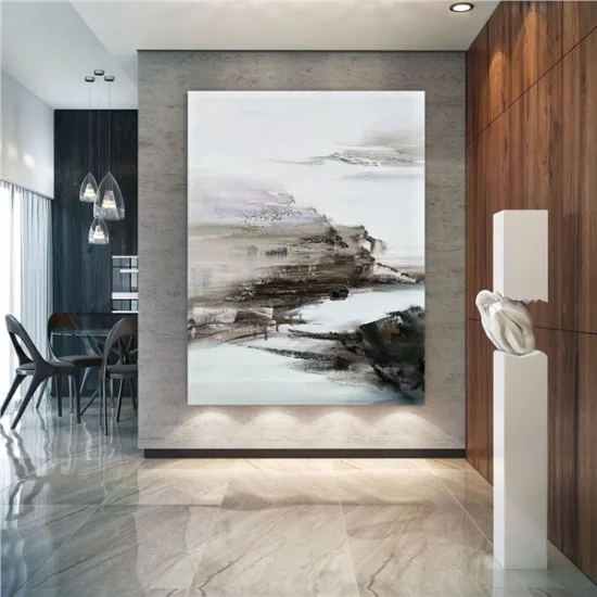 Gray White Custom Order Abstract Oil Painting