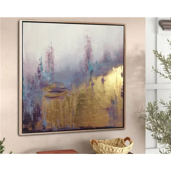 Mor ve Altın Orman Siparişe Özel Soyut Yağlı Boya Tablo