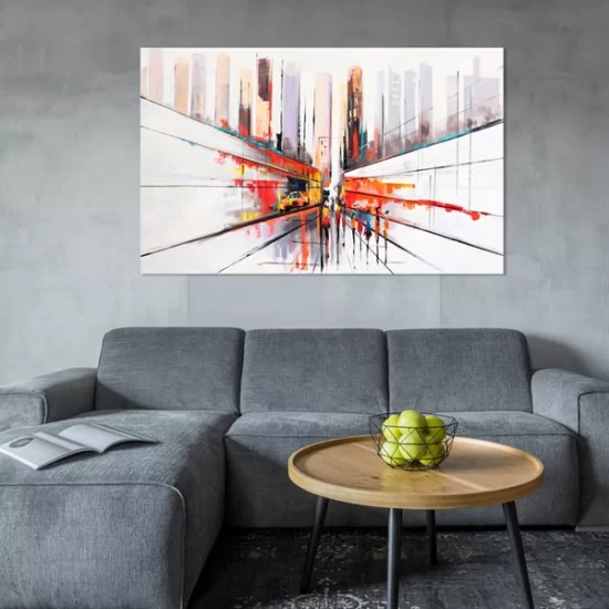 City Street People Custom Order Abstract Oil Painting