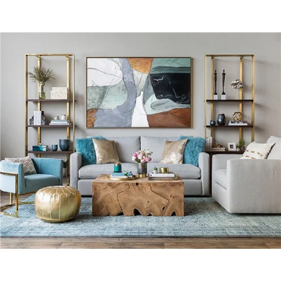 Scandinavian Geometric Color Custom Order Abstract Oil Painting