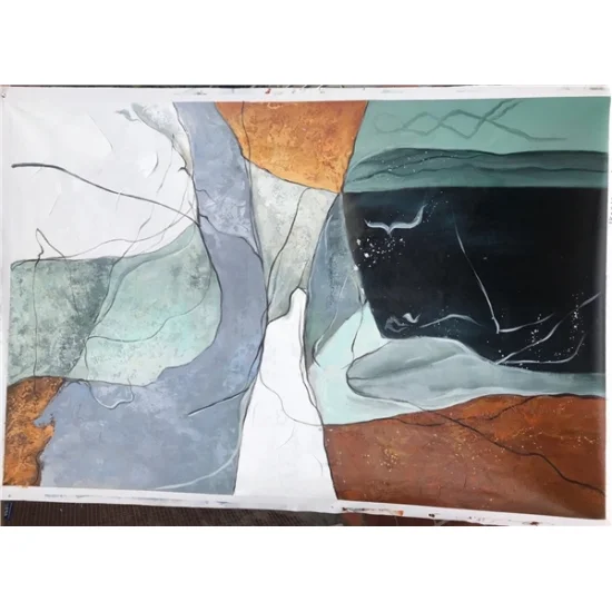 Scandinavian Geometric Color Custom Order Abstract Oil Painting