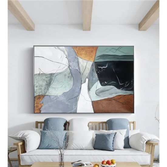 Scandinavian Geometric Color Custom Order Abstract Oil Painting