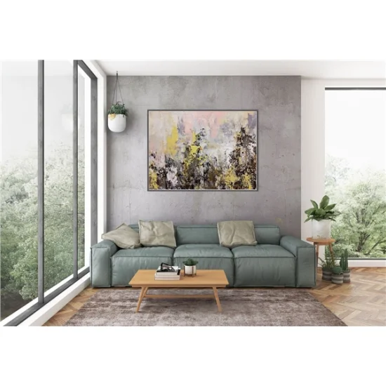 Contemporary and Gilded Custom Order Abstract Oil Painting