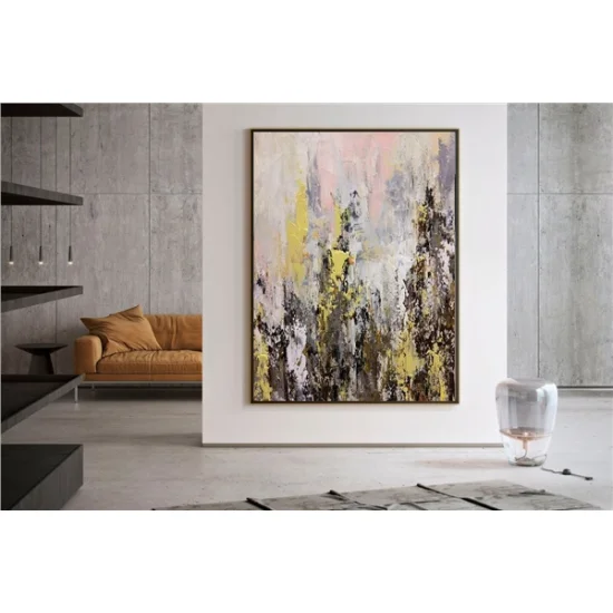 Contemporary and Gilded Custom Order Abstract Oil Painting