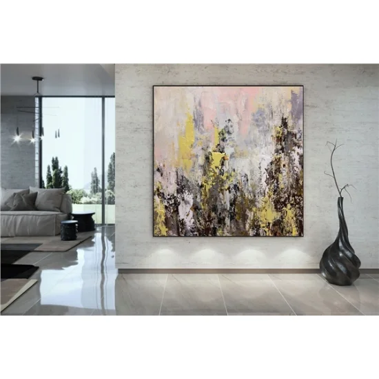 Contemporary and Gilded Custom Order Abstract Oil Painting