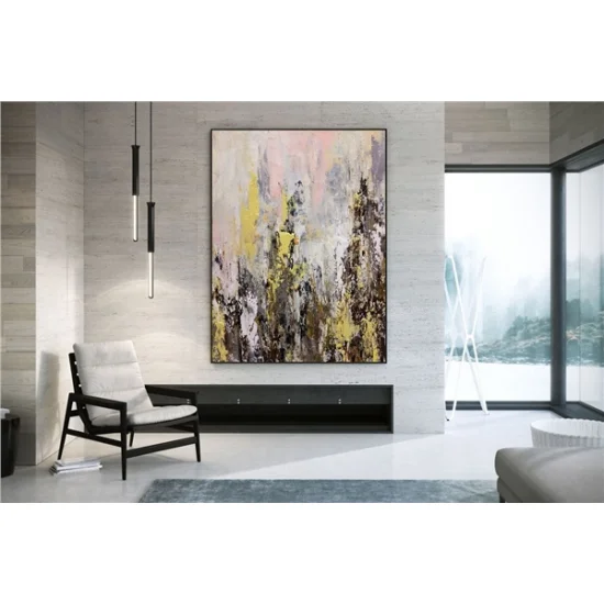 Contemporary and Gilded Custom Order Abstract Oil Painting