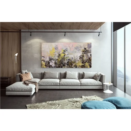 Contemporary and Gilded Custom Order Abstract Oil Painting