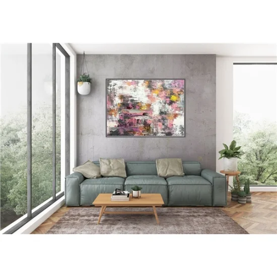 Pink Red and Beige Custom Order Abstract Oil Painting