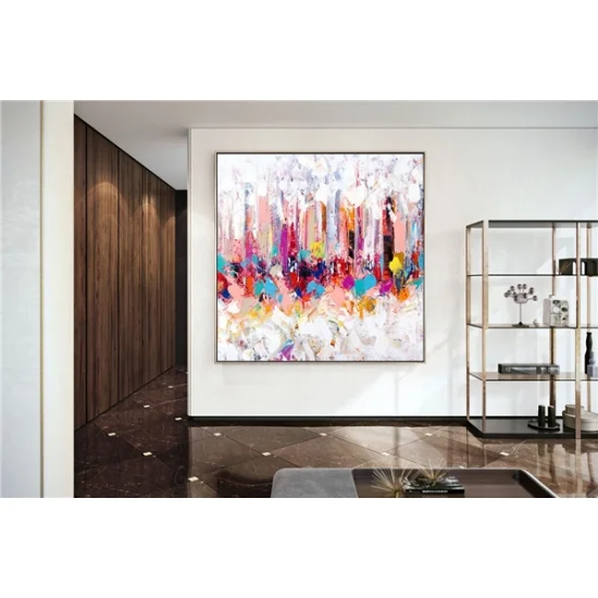 Renkli Diyagram Siparişe Özel Soyut Yağlı Boya Tablo