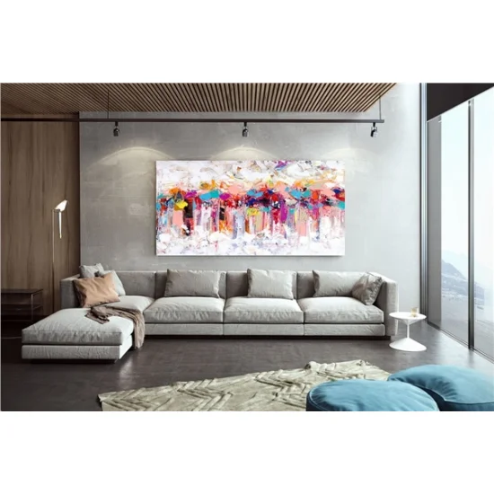 Renkli Diyagram Siparişe Özel Soyut Yağlı Boya Tablo