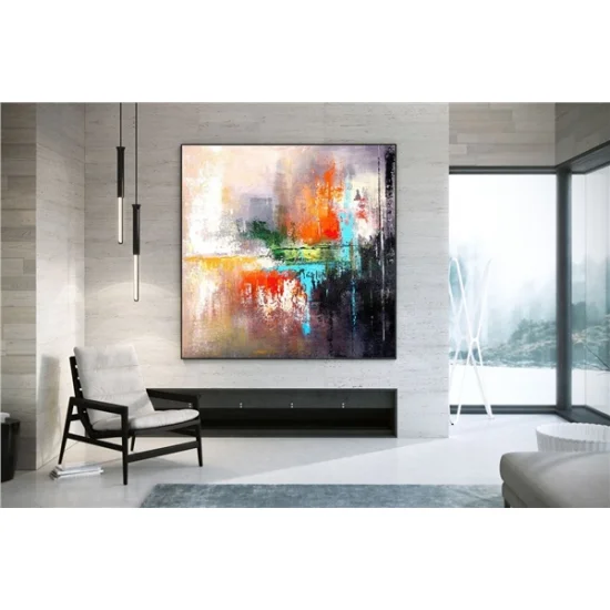 Spatula ile Yapıt Siparişe Özel Soyut Yağlı Boya Tablo