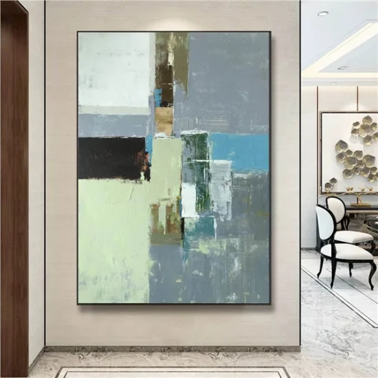 Renkli Desenler Siparişe Özel Soyut Yağlı Boya Tablo