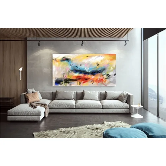 Çağdaş Renkli Siparişe Özel Soyut Yağlı Boya Tablo