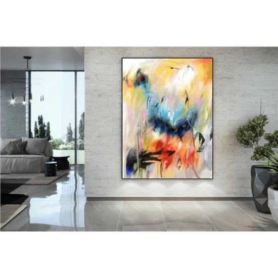 Çağdaş Renkli Siparişe Özel Soyut Yağlı Boya Tablo