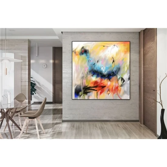 Çağdaş Renkli Siparişe Özel Soyut Yağlı Boya Tablo