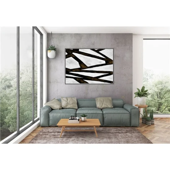 Scandinavian Black White Custom Order Abstract Oil Painting