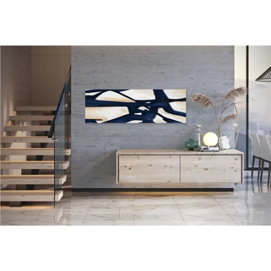 Navy Blue Scandinavian Custom Order Abstract Oil Painting