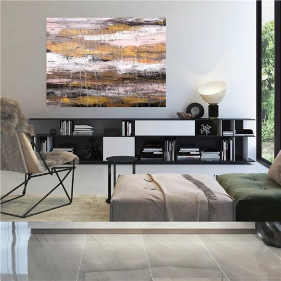 Kum Üzerinde Altın Siparişe Özel Soyut Yağlı Boya Tablo