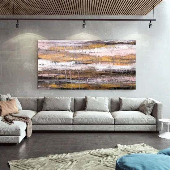 Kum Üzerinde Altın Siparişe Özel Soyut Yağlı Boya Tablo