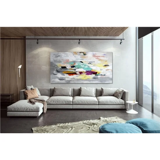 Beige Yellow Minimalist Custom Order Abstract Oil Painting