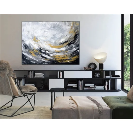 Modern Çizgiler Siparişe Özel Soyut Yağlı Boya Tablo