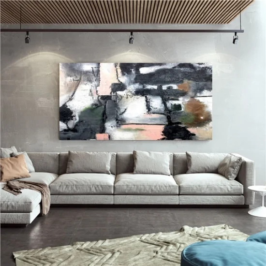 Siyah Renkli Siparişe Özel Soyut Yağlı Boya Tablo
