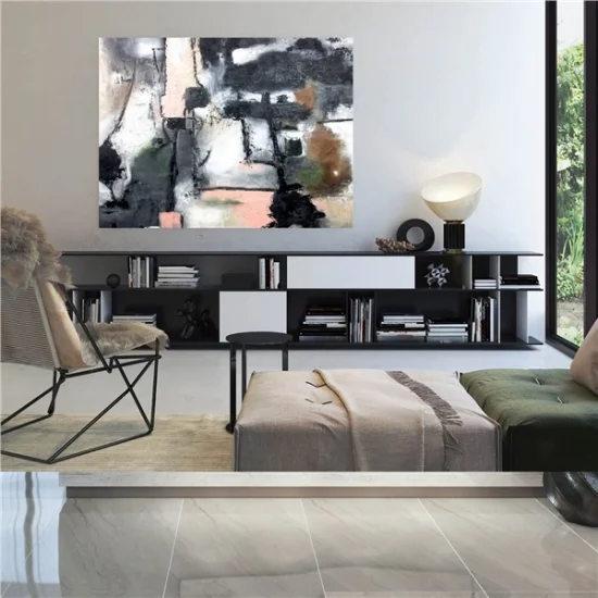 Siyah Renkli Siparişe Özel Soyut Yağlı Boya Tablo