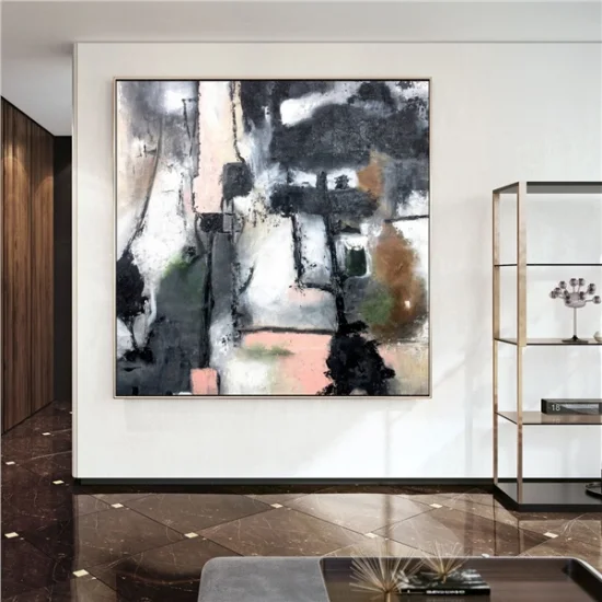 Siyah Renkli Siparişe Özel Soyut Yağlı Boya Tablo