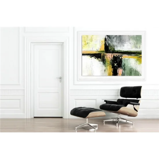 Contemporary Green Yellow Custom Order Abstract Oil Painting