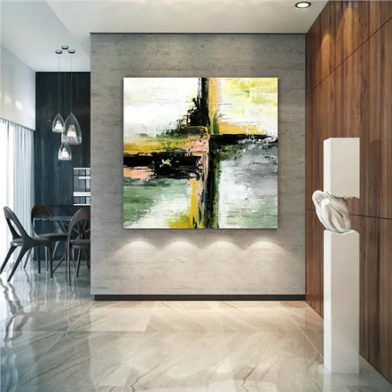 Contemporary Green Yellow Custom Order Abstract Oil Painting