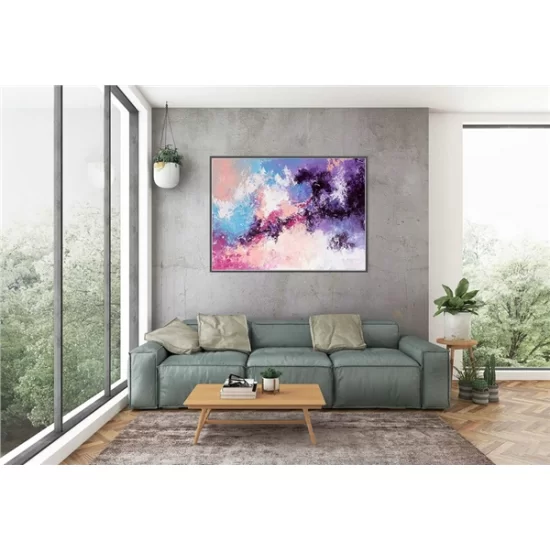 Fuchsia Purple and Blue Custom Order Abstract Oil Painting