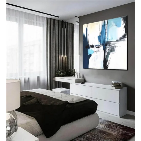 Approach in Blue Custom Order Abstract Oil Painting