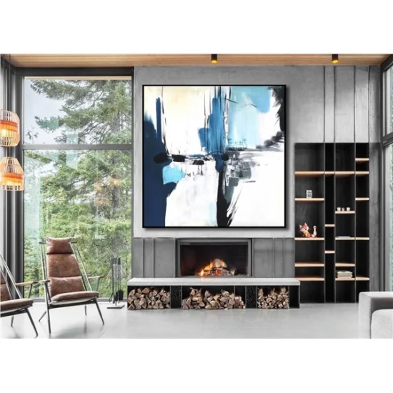 Approach in Blue Custom Order Abstract Oil Painting