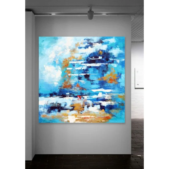 Blue Sea Custom Order Abstract Oil Painting