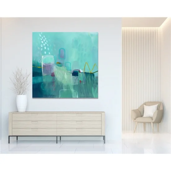 Modern Yeşil Siparişe Özel Soyut Yağlı Boya Tablo