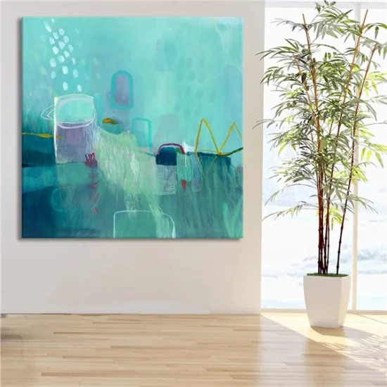 Modern Yeşil Siparişe Özel Soyut Yağlı Boya Tablo