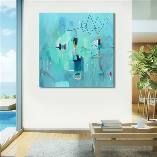 Deniz Mavisi Siparişe Özel Soyut Yağlı Boya Tablo