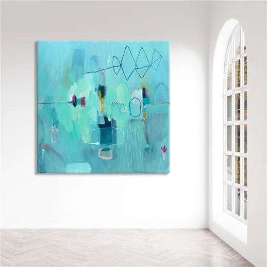 Deniz Mavisi Siparişe Özel Soyut Yağlı Boya Tablo